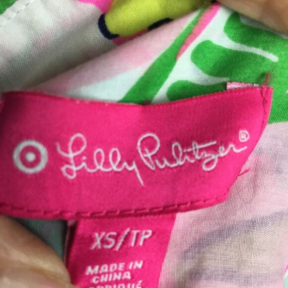 Lilly Pulitzer for Target Pink Floral Long Sleeve Button Blouse XS - Picture 6 of 6